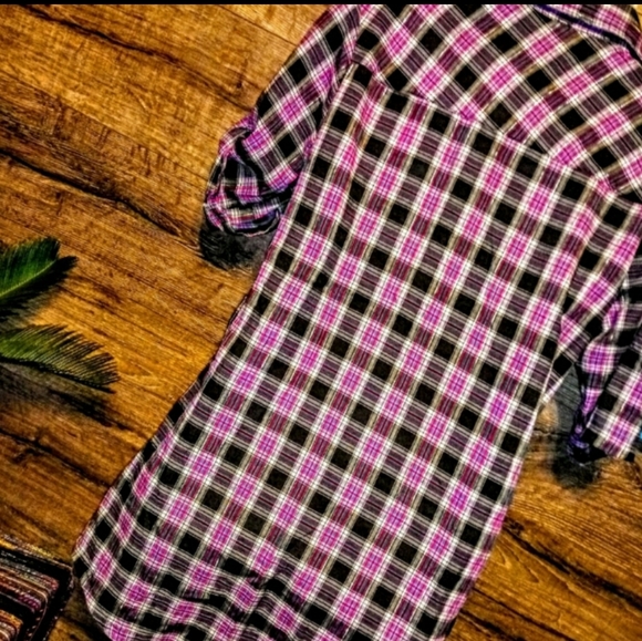 Miss Famous Mini Dress Size Large Purple Plaid - Picture 8 of 11